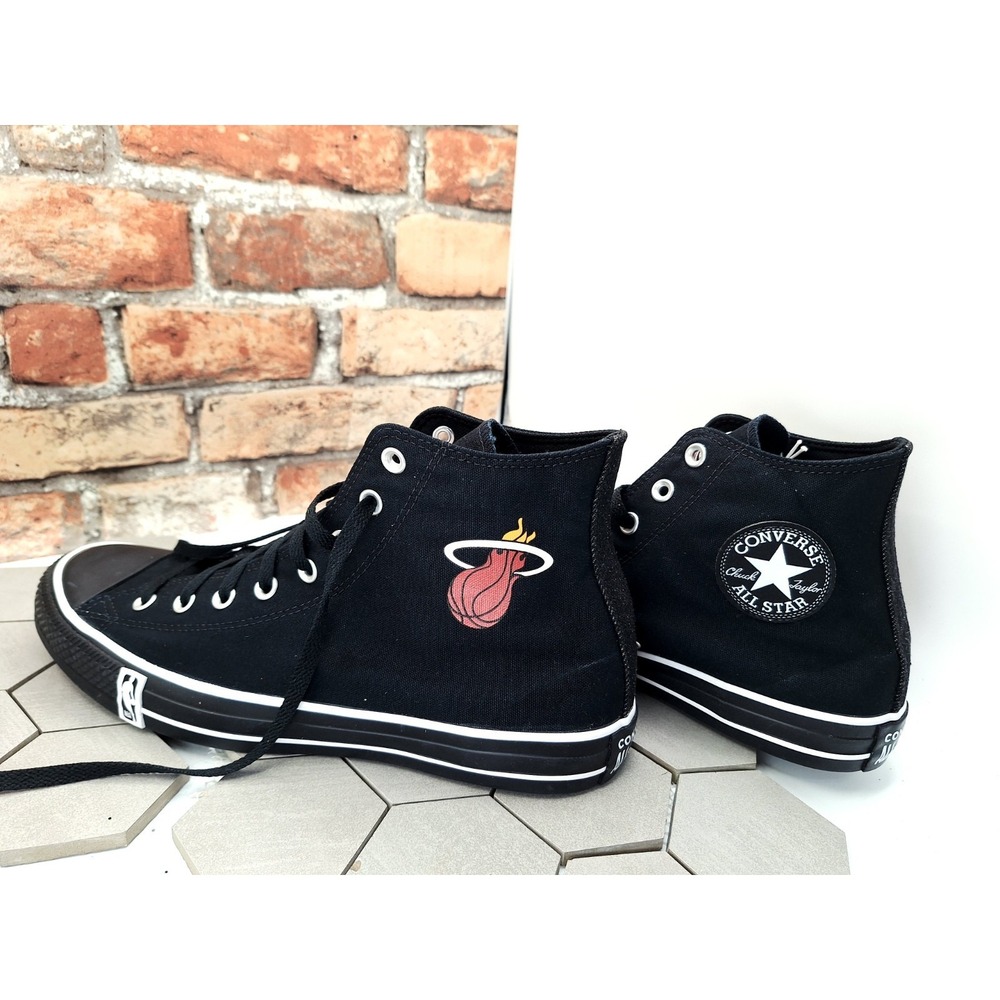 Rare Miami Heat Converse Chuck Taylor Hi Ctas Sneakers‎ Men Sz 12 NBA Black Red